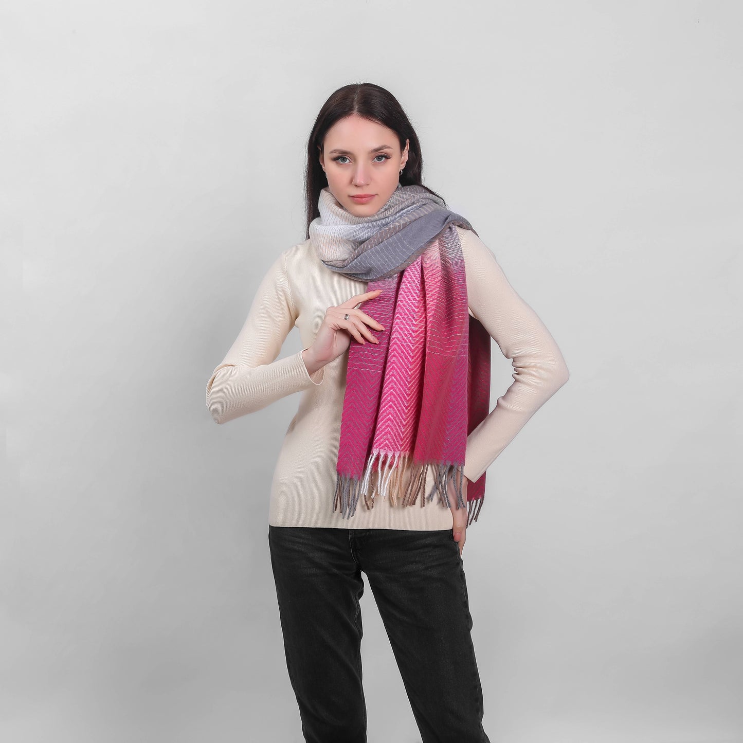 Celtic Ore Modern Herringbone Scarf Merlot 70x180cm