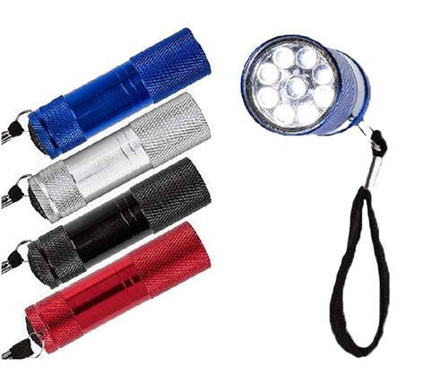 Metal 9 led mini torch