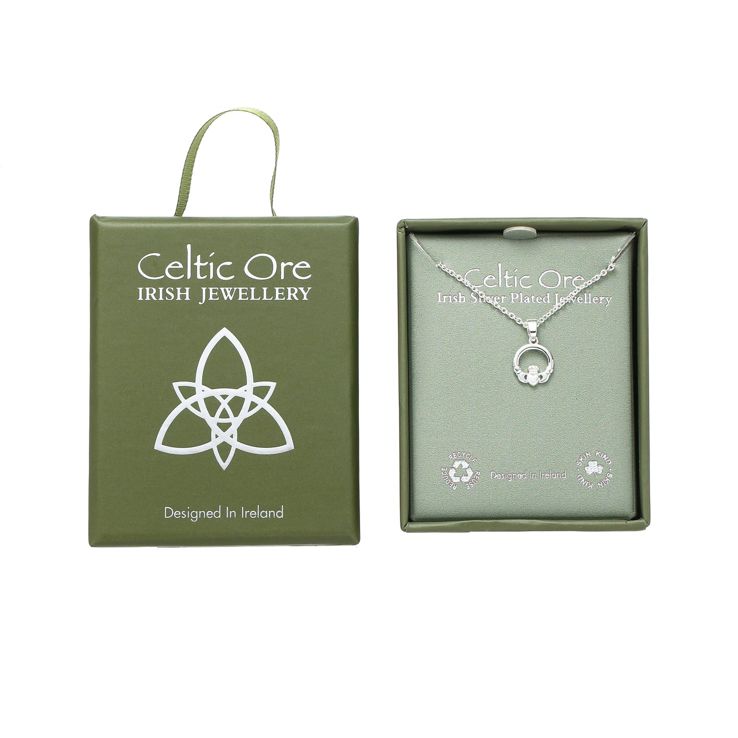 Celtic Ore - Claddagh Pendant Silver Plate